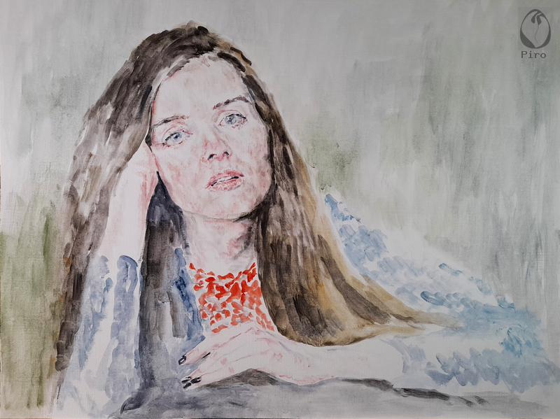 oil on paper - olio su carta di Piro